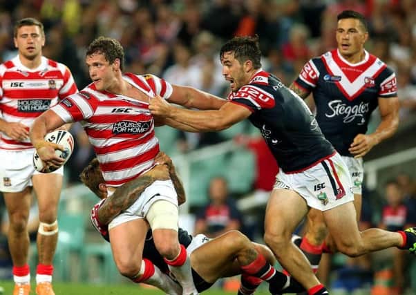Sean O'Loughlin in action against Sydney Roosters in 2014