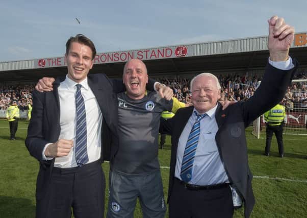 Paul Cook with David Sharpe and Dave Whelan