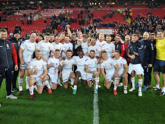 England celebrate their Test series win over New Zealand