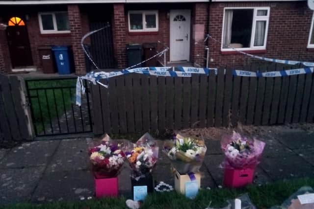 Moving floral tributes have been left