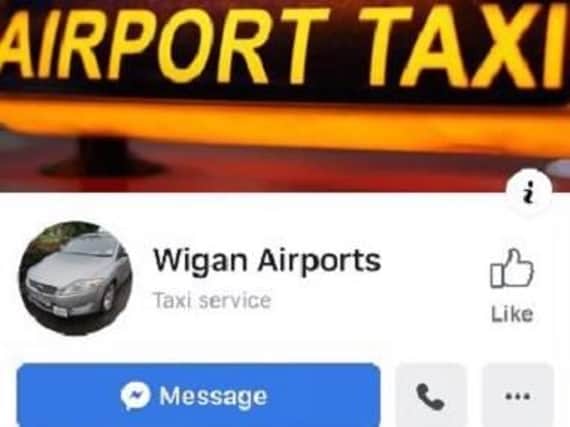 The alternative Wigan Airports Facebook page which is causing confusion among passengers