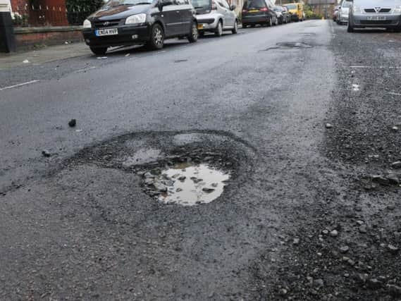 Potholes on Swinley Road earlier this year