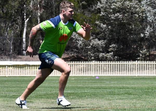 Canberra Raiders tweeted this picture of Ryan Sutton in training yesterday