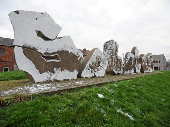 The Scholes stones covered in paint