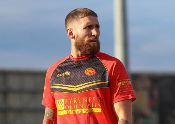 Sam Tomkins training in new colours. Picture: Catalans Dragons