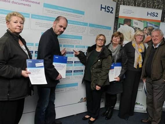 Councillors and residents groups at the recent HS2 public information event in Golborne