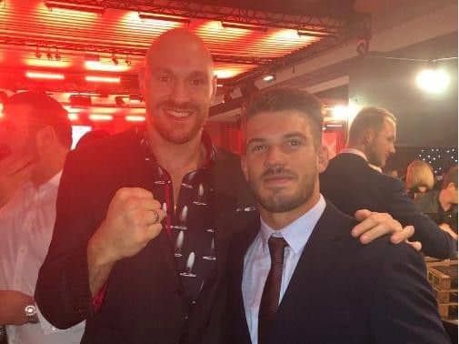 Oliver Gildart with heavyweight boxer Tyson Fury at BBC Sports Personality awards