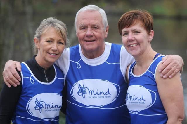 Julie (left) with sister and run co-organiser Jill Southern and their father Alan Baggaley.
