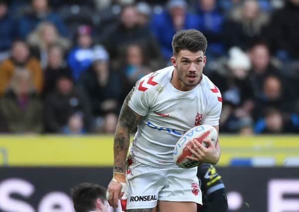 Oliver Gildart made a try-scoring debut for England. Picture: SWPix