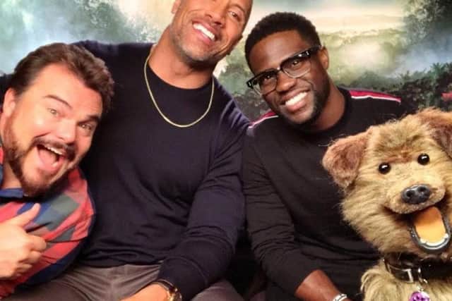 Hacker interviews Jack Black, Dwayne 'The Rock' Johnson and Kevin Hart about their film Jumanji: Welcome to the Jungle