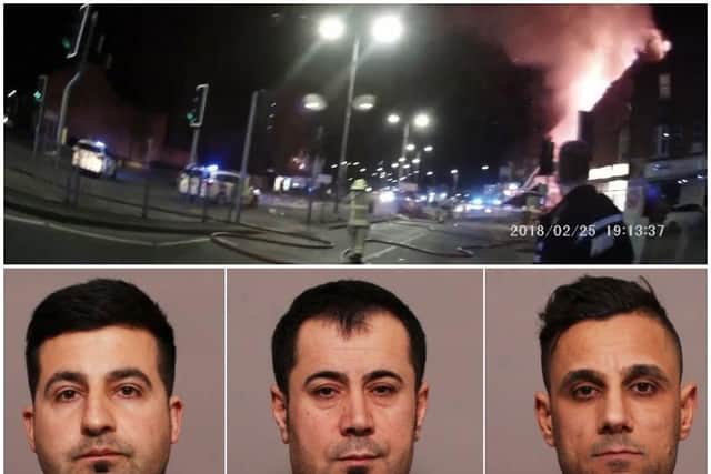 (left to right) Hawkar Hassan, Arkan Ali and Aram Kurd, who have been convicted at Leicester Crown Court of murdering five people in a shop explosion.