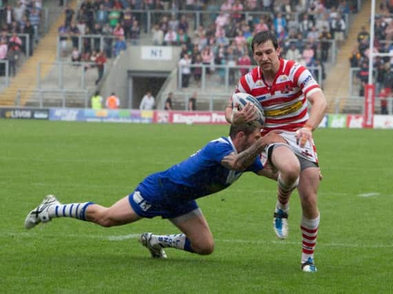 Greg McNally in action for Leigh Centurions