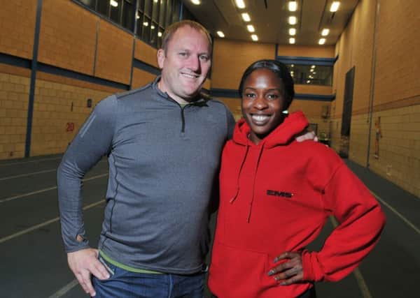 Marilyn Okoro at Robin Park with her coach, Trevor Painter