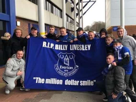 Billy's family at Goodison Park
