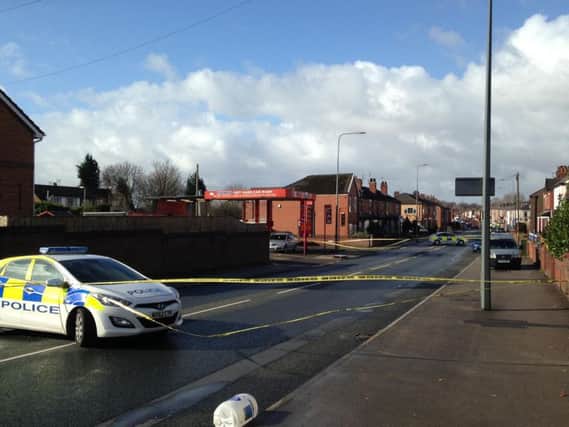 The scene at the car wash off Bolton Road, in Ashton, following the shooting