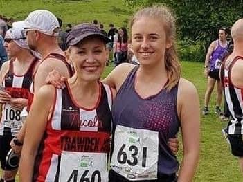 Laura Nuttall with her mum Nicola at the Windermere Marathon in May