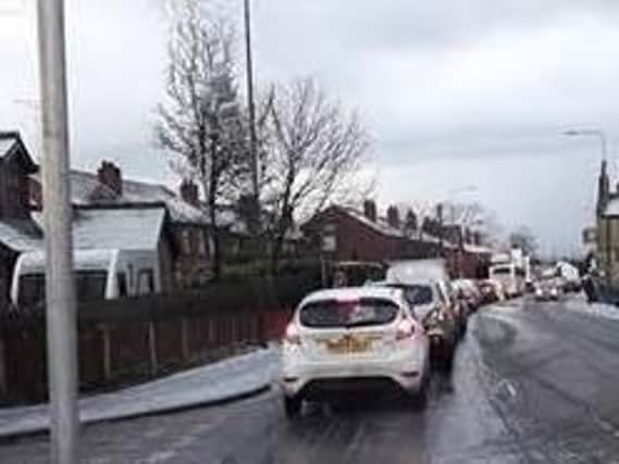 One motorist posted a photo of the traffic in Billinge