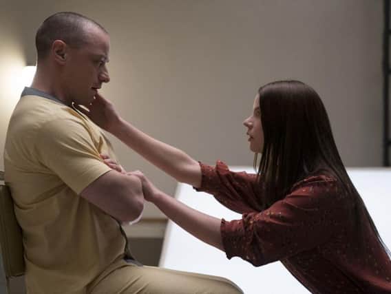 James McAvoy as Kevin Wendell Crumb and Anya Taylor-Joy as Casey Cooke in Glass