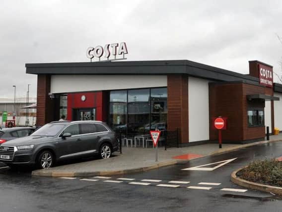 The Costa on Robin Park retail park which had its windows smashed