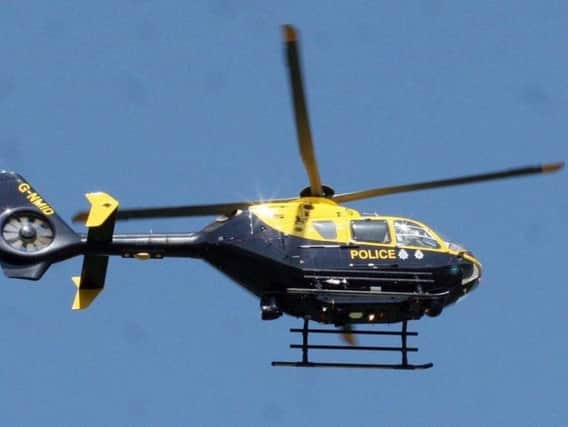 A police helicopter was involved in the pursuit