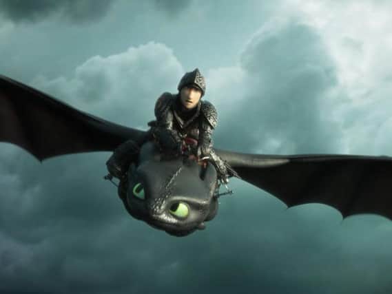 A scene from How To Train Your Dragon: The Hidden World