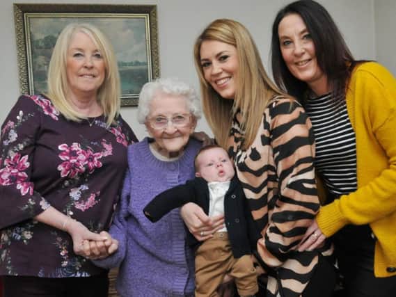 The five generations meet for the first time