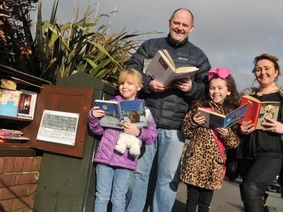 Sid Cottle with his daughter Amber, five, along with Katy Johnson and her daughter Lilly-Anne, nine