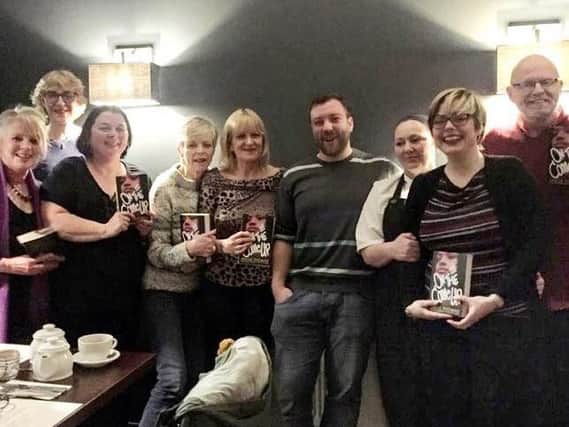 The Red Door Book Club in the Wigan town centre bistro with freelance radio producer Joe Haddow to record their appearance on BBC Radio 2