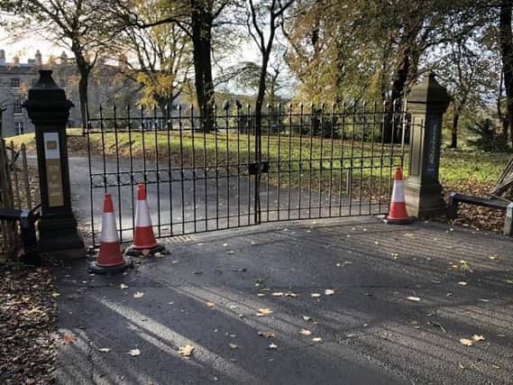 Locked gates at Haigh Hall