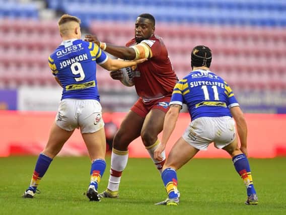 Samy Kibula playing for the Under-19s against Leeds in the Grand Final last season