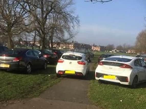 Vehicles parked over public footpaths at Laithwaite Park