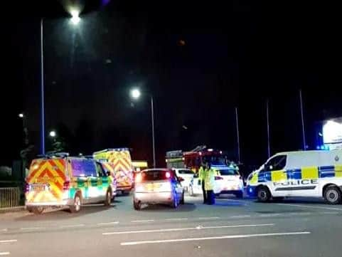 Emergency services at the Bakkavor site after the suspected ammonia leak