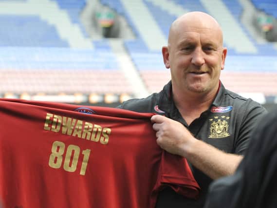 Shaun Edwards after being unveiled as Wigan coach from 2020