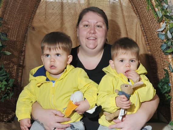 Natalie Metcalfe with twins Noah and Nate