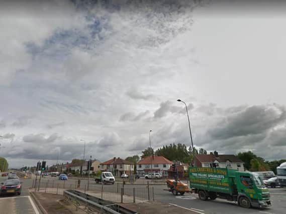 The south side junction of the East Lancs Road where it meets Newton Road, which will be closed. Pic Google