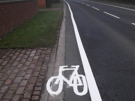 The cycle lane on Newton Road in Lowton which has sparked fury