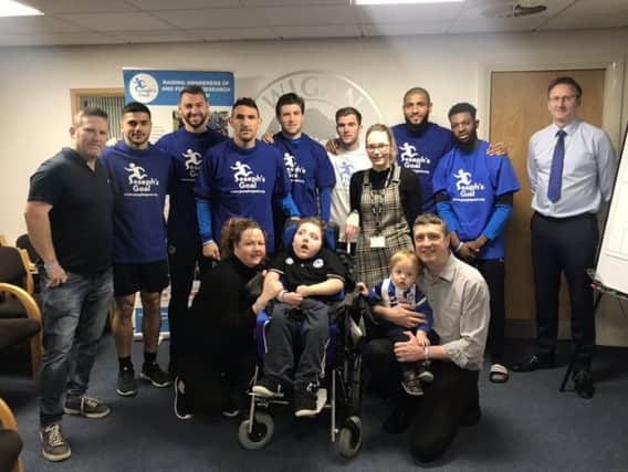 Members of the Latics first-team squad help launch the 2019 'Walk For Joseph' to Leeds at the club's Euxton training centre.