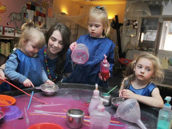 Kids get crafty with paint, clay and hand soaps at The Wendy House Nursery.