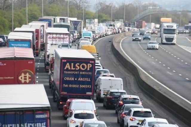 Traffic on the M6 following the collision