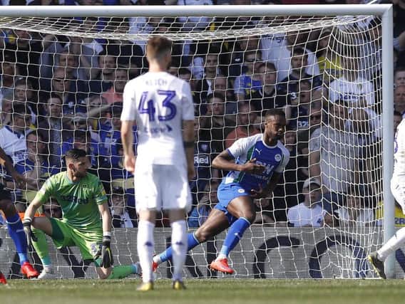Gavin Massey celebrates one of his goals against Leeds