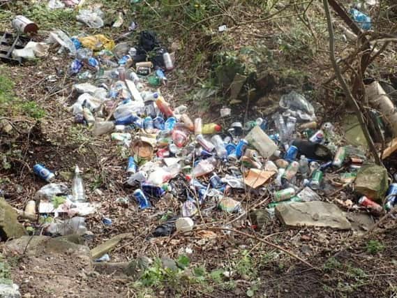 Fly-tipped rubbish at the site in Lower Ince
