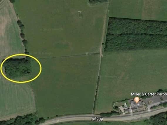 The map shows the area (circled) where the body was found. Pic: Google Maps