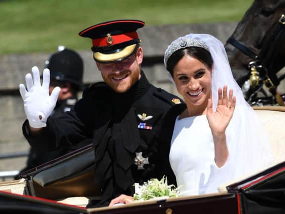 Britain's Prince Harry, Duke of Sussex and his wife Meghan, Duchess of Sussex