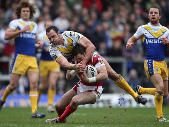 Two of our contributors picked Adrian Morley as their favourite Wolves player and, below, Wigan target Mitch Clark. Getty Images