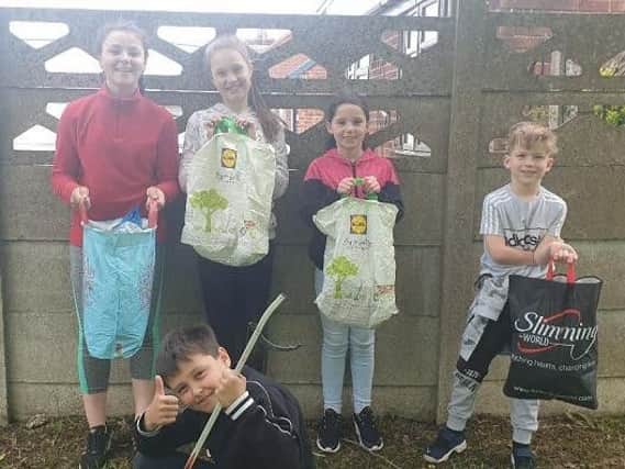 The youngsters collected six bags full of rubbish