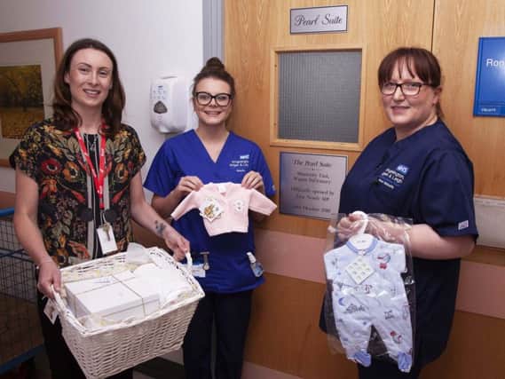 Gifts donated to the hospital's bereavement suite by college staff