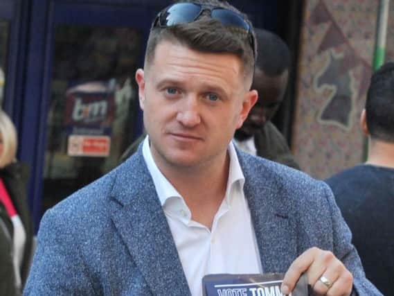 Tommy Robinson in Wigan town centre