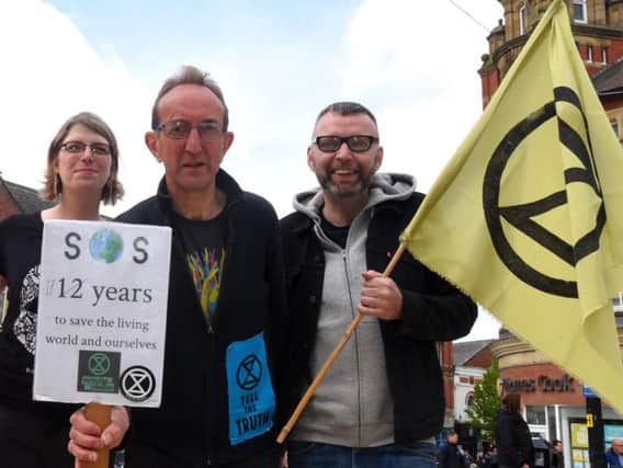 Activists from Extinction Rebellion Wigan in the town centre