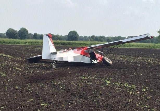 The plane after the crash