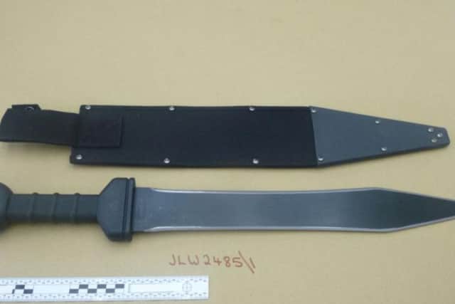 The knife Renshaw bought to carry out his murder plot
